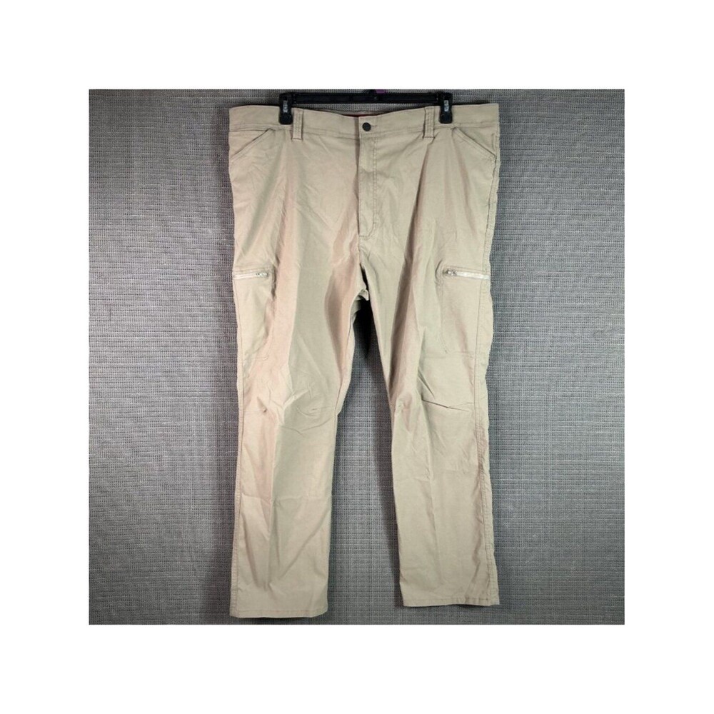 Wrangler Outdoor Series Men's Cargo Pants Beige Size 44x30 Zipper Pockets